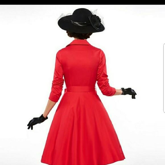 LAST ONE Vintage A Line Red Flare Dress - Picture 2 of 5